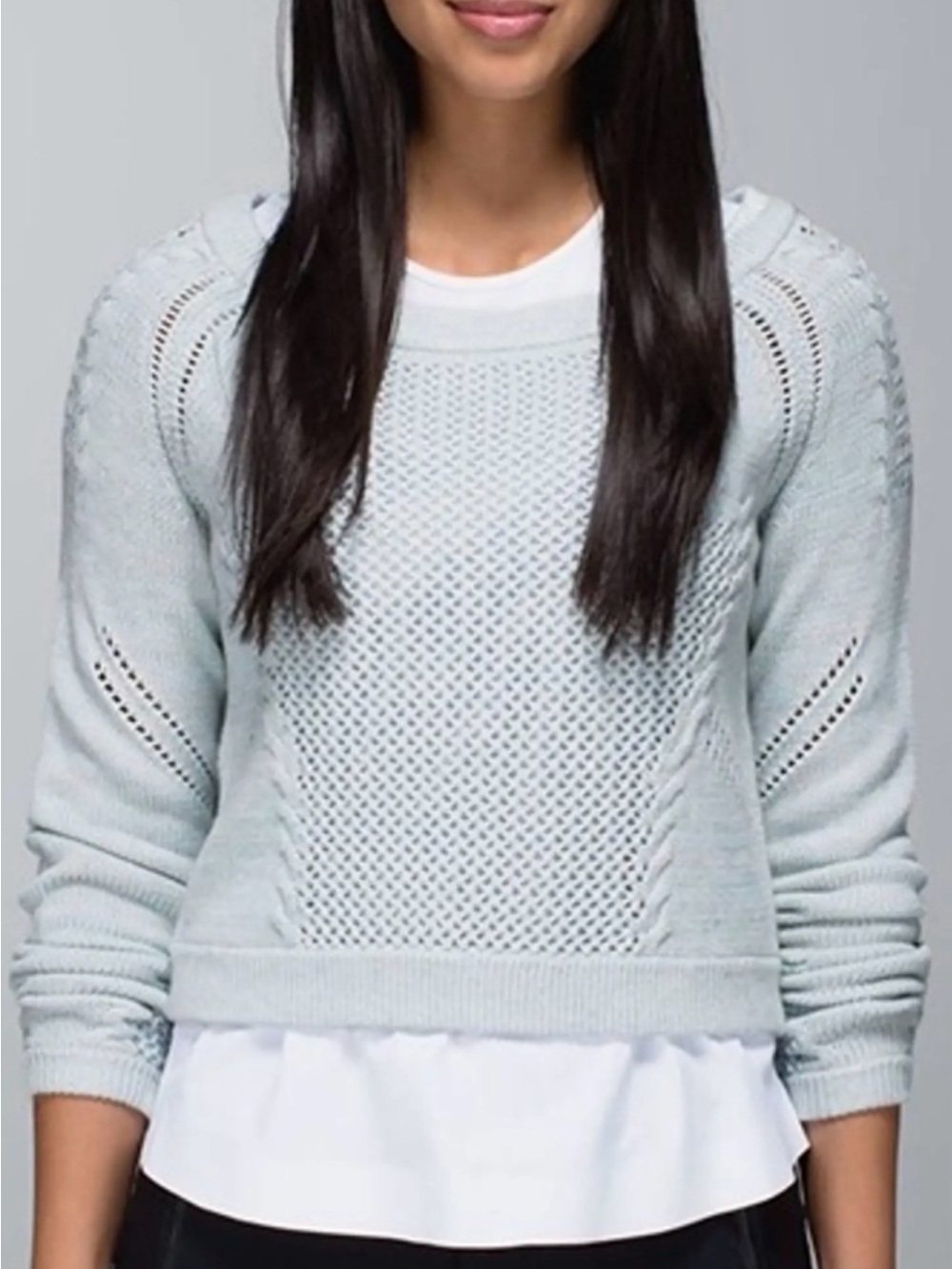 Lululemon Be Present cropped cable knot open mesh sweater 4
